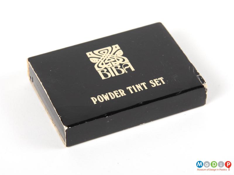 Top view of a Biba tint set showing the printed card sleeve.