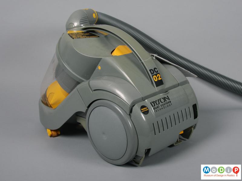 Rear view of a vacuum cleaner showing the carrying handle.