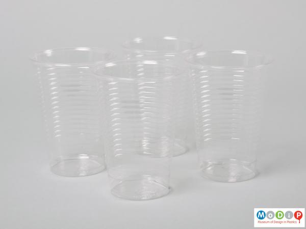 Side view of a set of Autobar tumblers showing the tapering shape.