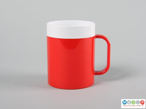 Side view of a mug showing the straight sides.