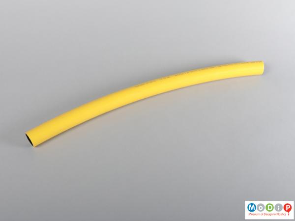 Top view of a section of pipe showing the yellow colour.