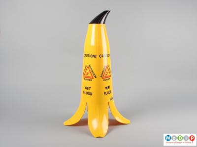 Side view of a safety cone showing the four splayed legs.