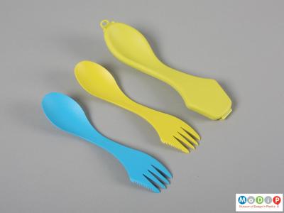 Top view of a Spork set showing both utensils and the case.