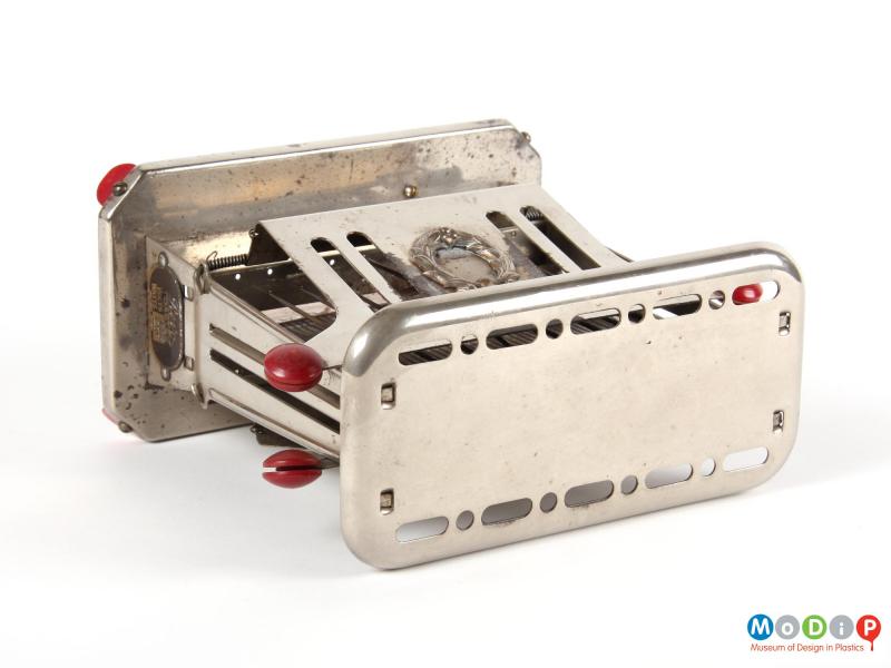 Top view of a Revo toaster showing the pierced holes in the top plate.