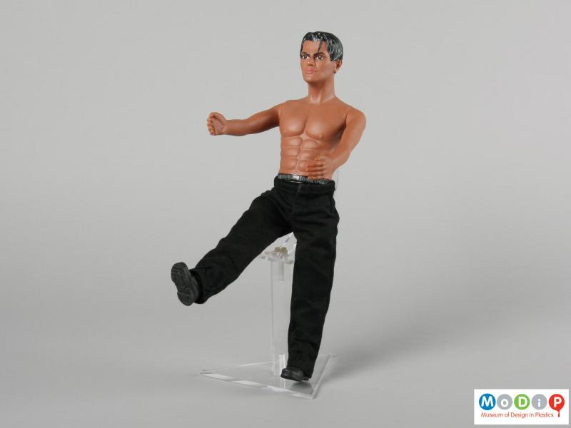 Front view of a Peter Andre doll showing the articulation of the figure.