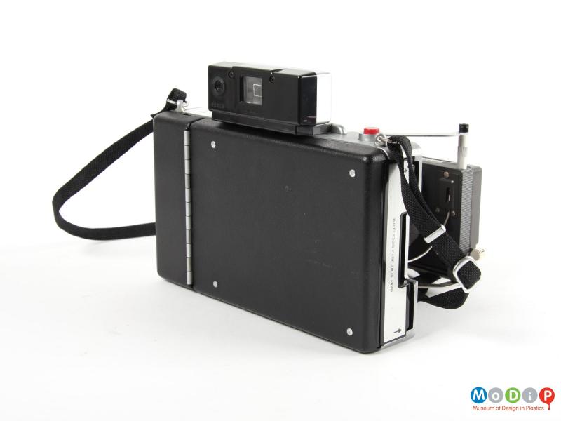Rear view of a camera showing the view finder.