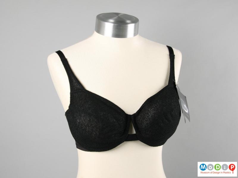 Front view of a bra showing the deep cups.