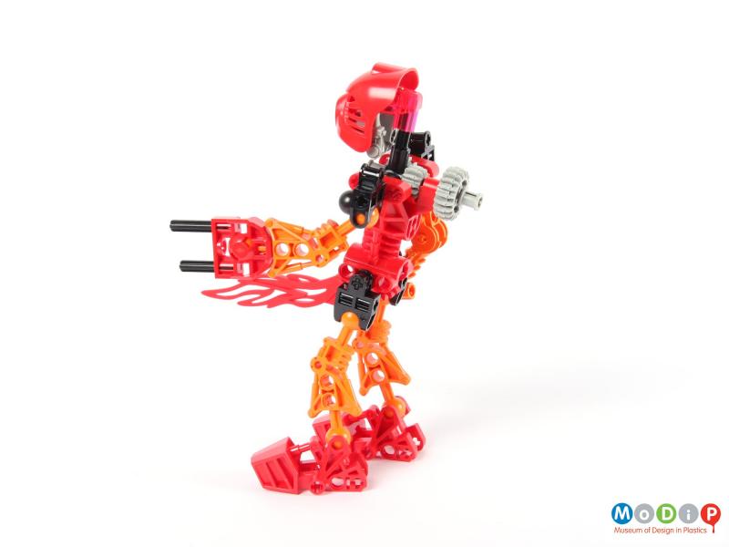Side view of a Lego set showing the cog mechanism.