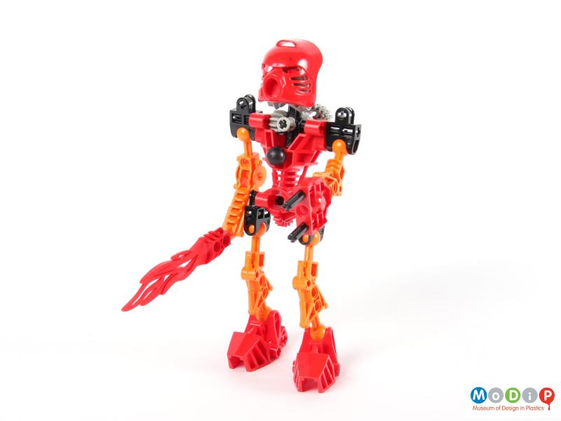 Front view of a Lego set showing the mask.
