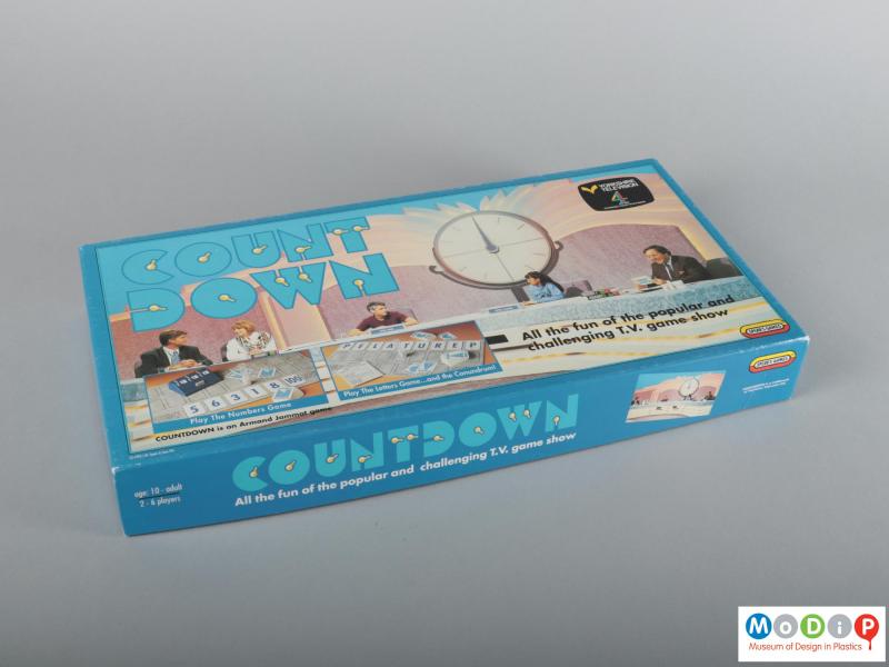 Top view of a board game showing the box.