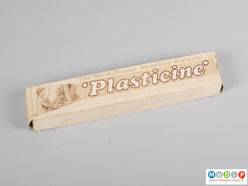Top view of a box of plasticine showing the packaging.