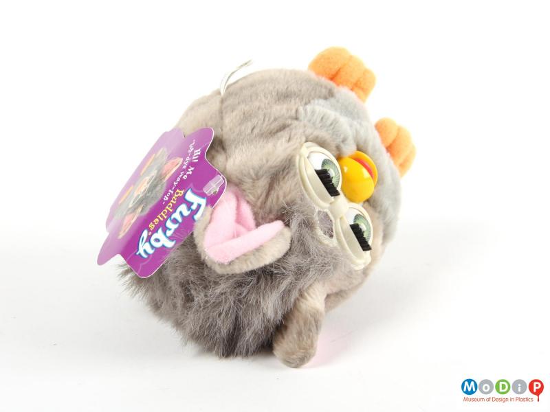 Top view of a Furby showing the ears.