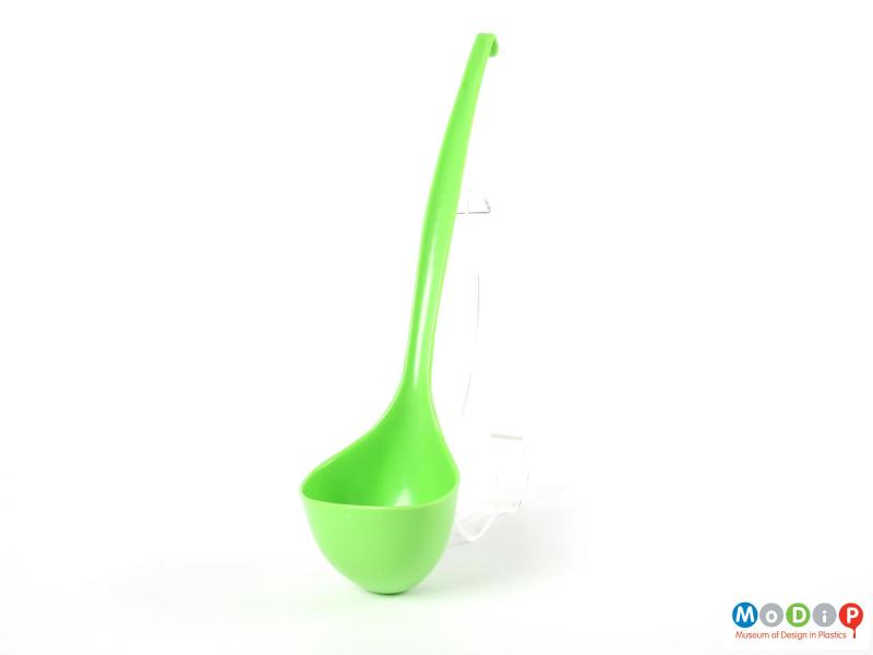 Front view of a ladle showing the deep bowl.