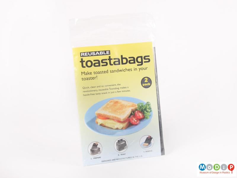 Front view of a pair of Toastabags showing the packaging.