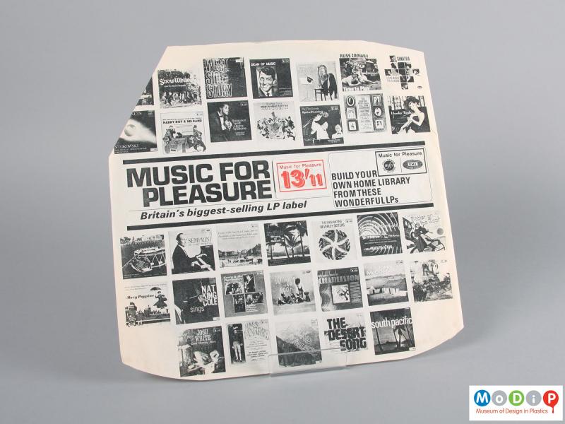 Front view of a record showing the inner sleeve.