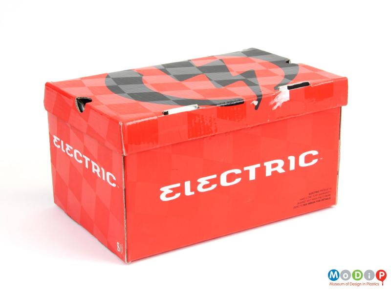 Packaging view of a pair of Electric goggles showing the box.