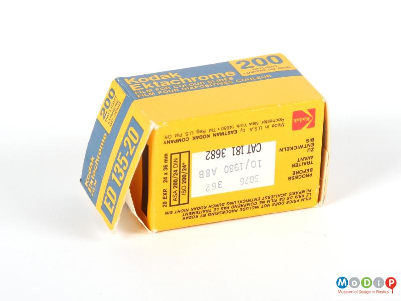 Underside view of film packaging showing the box.