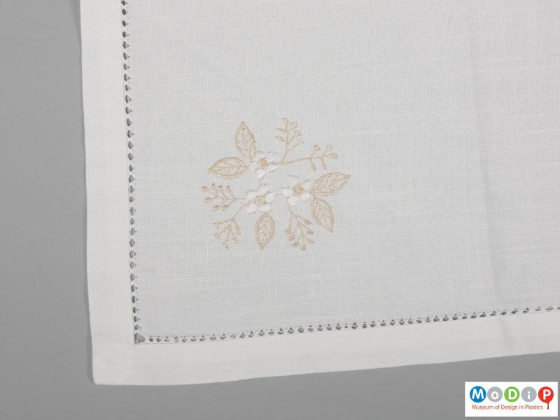 Close view of a napkin showing the fabric.