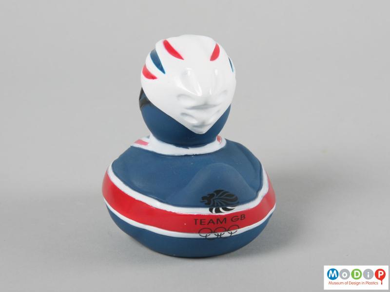 Rear view of a duck showing the Team GB logo.
