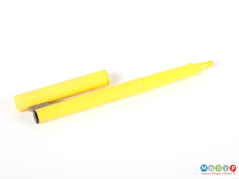 Side view of a pen showing the tip.
