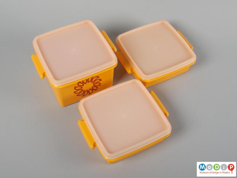 Top view of a sandwich box showing the boxes.
