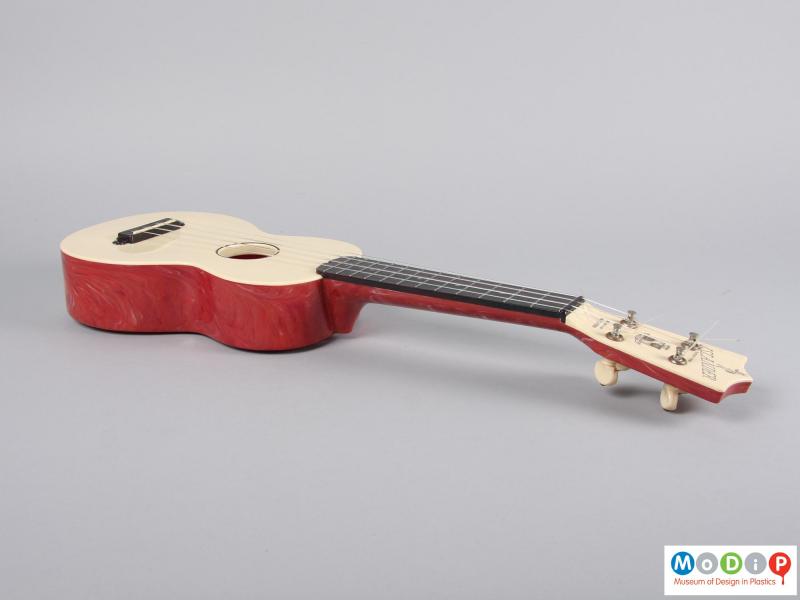 Side view of a ukulele showing the depth of the body.