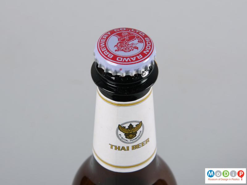 Top view of a bottle showing the cap.