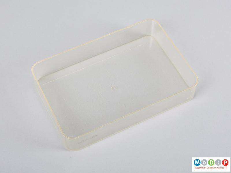 Top view of a food storage box showing the inner surface of the base.
