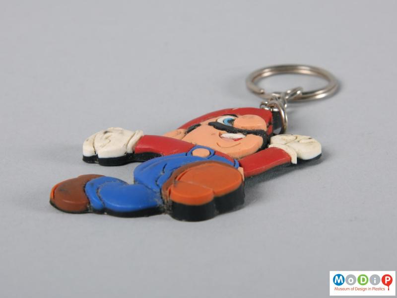 Side view of a keyring showing the 3 dimensional shape.