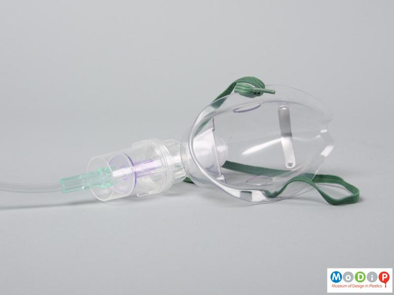 Rear view of a nebuliser mask showing the inner surface.
