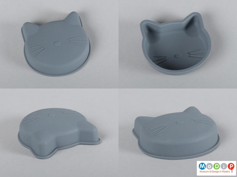 Side view of a sand set showing various views of the cat mould eg. front, side, top and bottom.