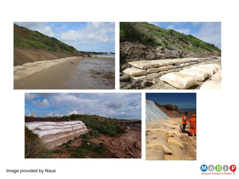Images provided by Naue showing the sand bags in situ.
