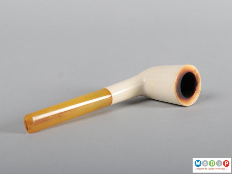 Top view of a smoking pipe showing the round bowl.