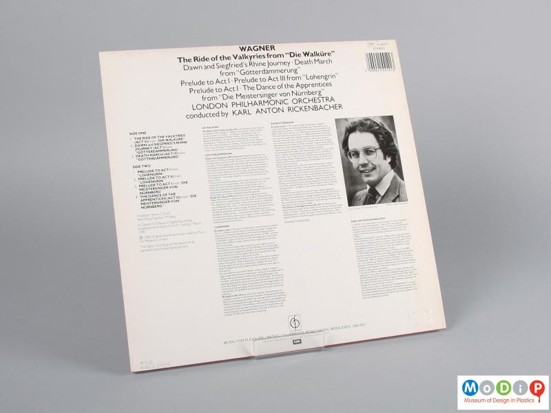 Rear view of a record showing the cover.