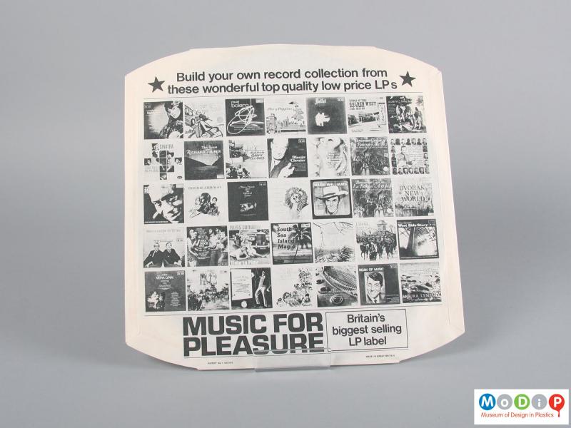 Rear view of a record showing the inner sleeve.