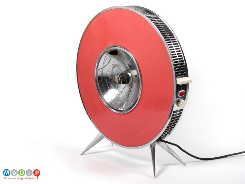 Side view of a Sofono electric heater showing the handle at the side.