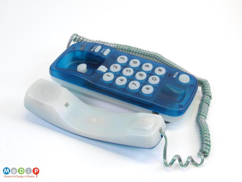 Top view of a telephone showing the large buttons.