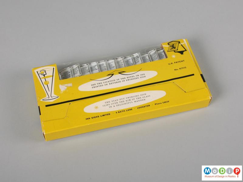 Rear view of a set of cocktail sticks showing the packaging.