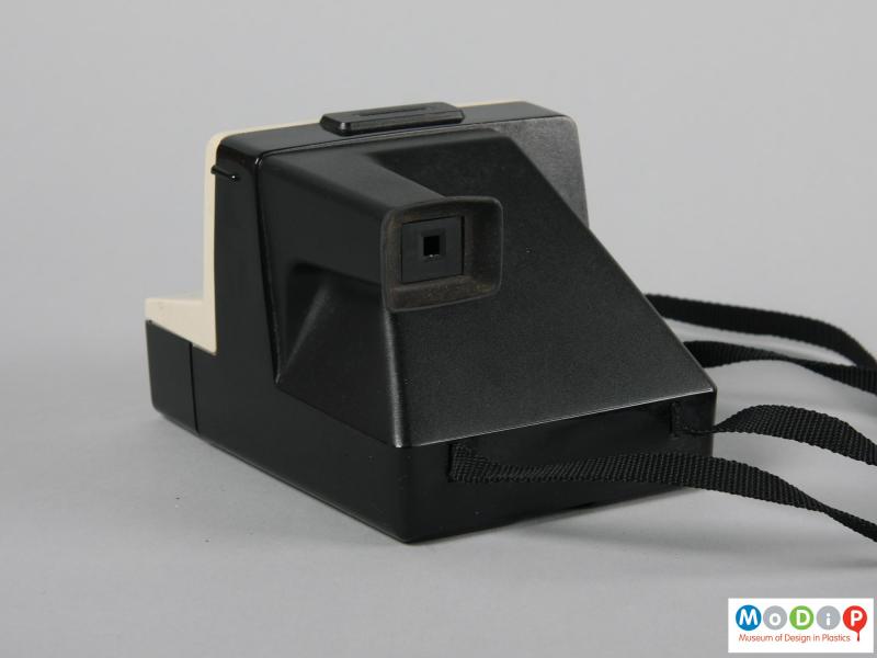 Side view of a camera showing the view finder.