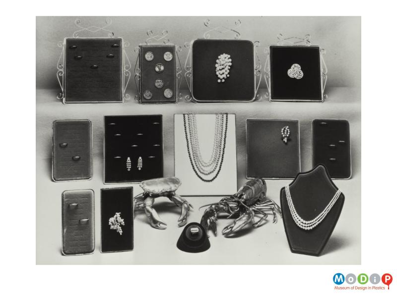 Scanned image showing a range of jewellery display boards.