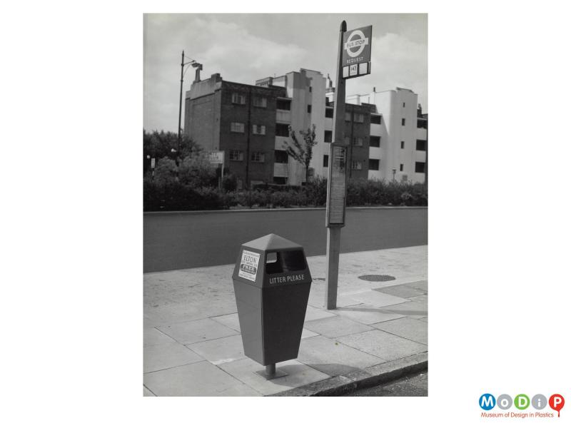 Scanned image showing a free-standing bin.