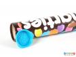 Top view of a Smarties tube showing the lid.