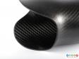 Close view of a prosthetic leg showing the inner surface of the carbon fibre composite cup.