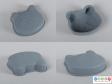 Side view of a sand set showing various views of the panda mould eg. front, side, top and bottom.