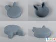Side view of a sand set showing various views of the rabbit mould eg. front, side, top and bottom.