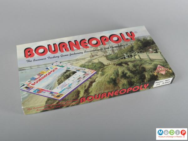 Top view of a board game showing the box.