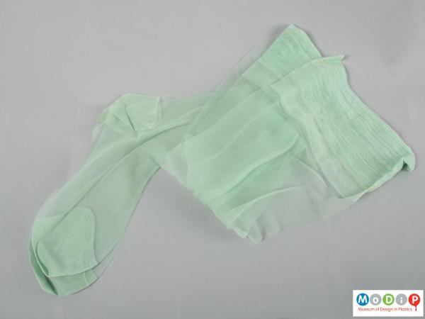 Side view of a pair of stockings showing the colour.