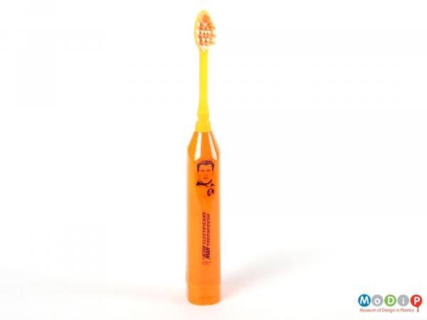 Front view of an Action Man toothbrush showing the printed Action Man motif on the handle.