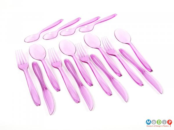 Top view of a flatware set showing the whole set.