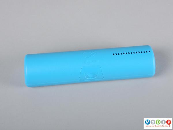 Top view of a toothbrush case showing the ventilation holes.